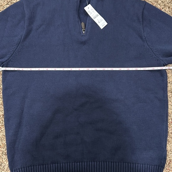 J crew Heritage cotton half-zip sweater navy blue - Picture 3 of 4